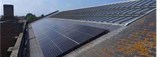 Example of what solar panels may look like on the roof of the Thornwood Hall